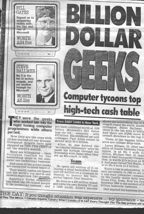 DAILY MIRROR - SEPTEMBER 1997 - 1st ARTICLE