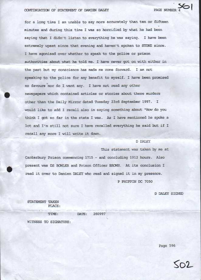 WITNESS STATEMENT OF DAMIAN DALEY - 4